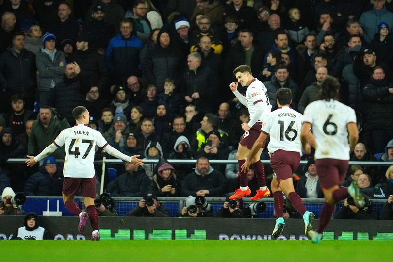 Hasil Everton vs Manchester City: Skor 1-3