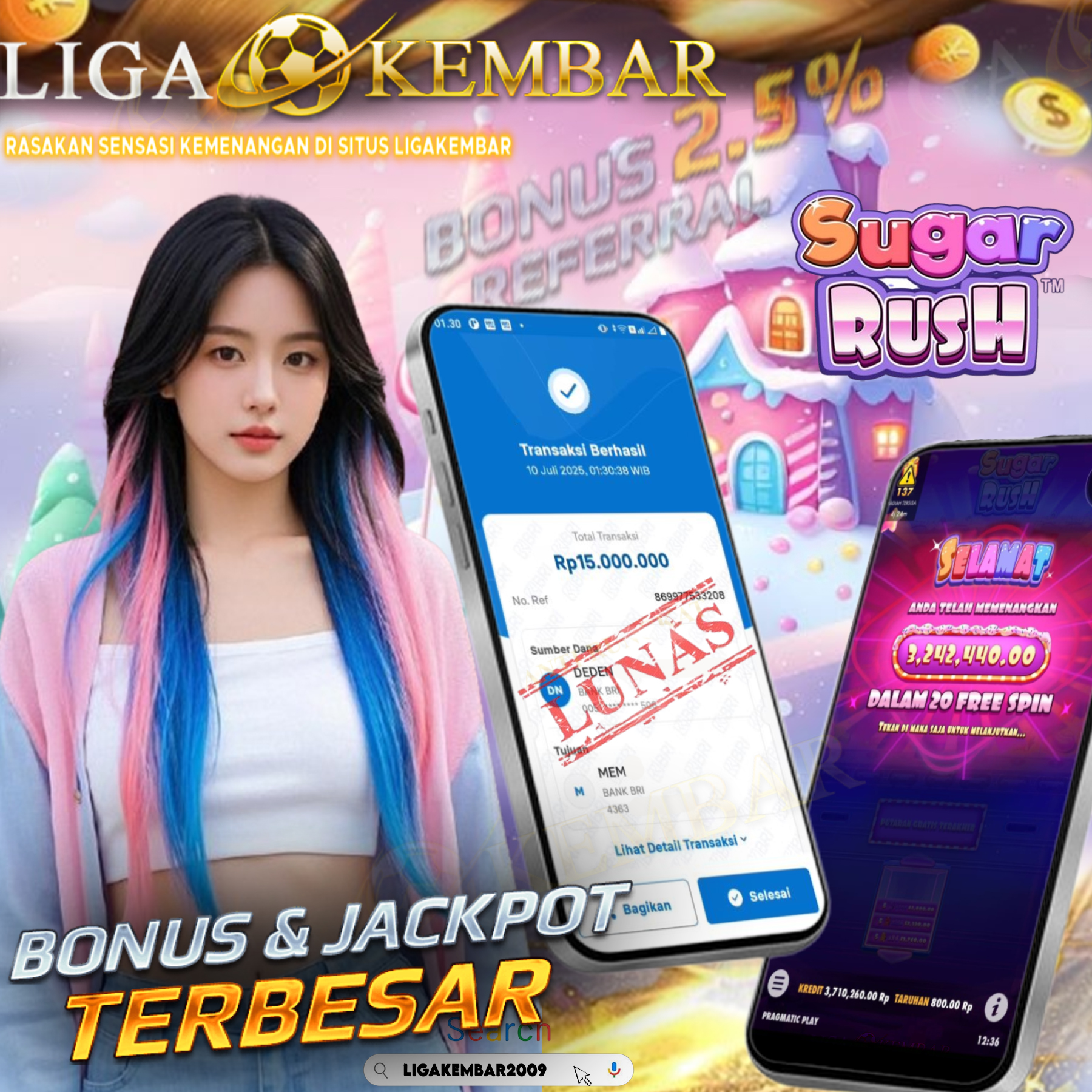 BUKTI JACKPOT SLOT SUGAR RUSH !!
