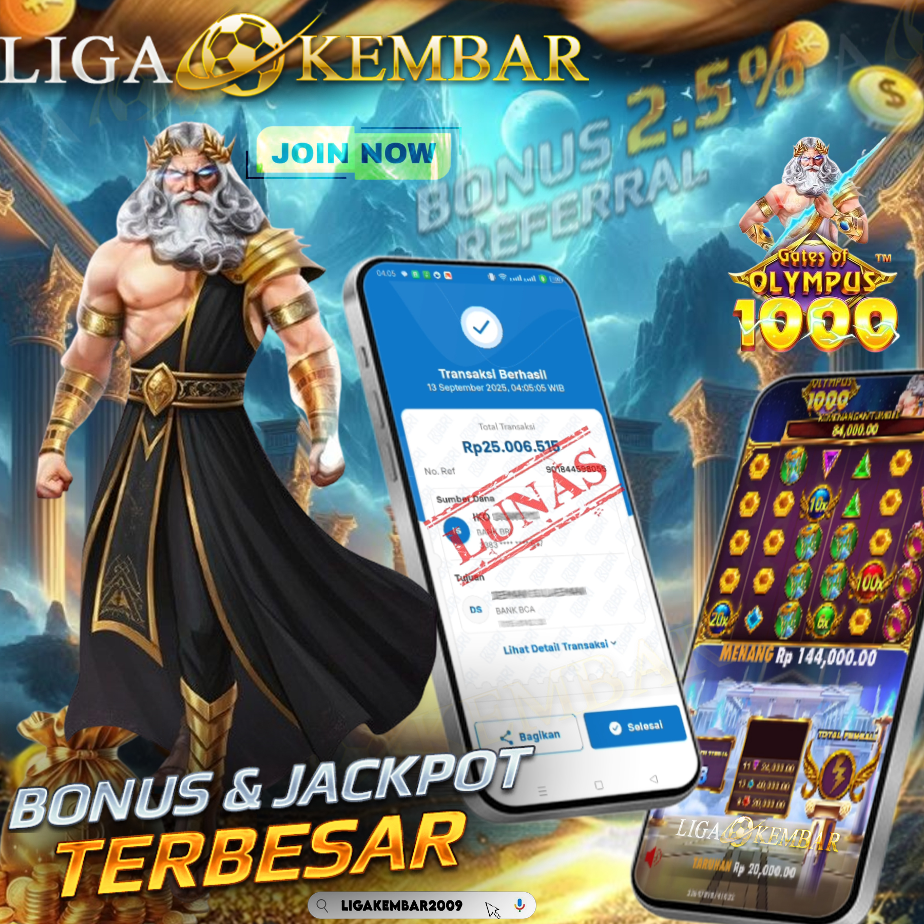 BUKTI JACKPOT GATES OF OLYMPUS 1000!!