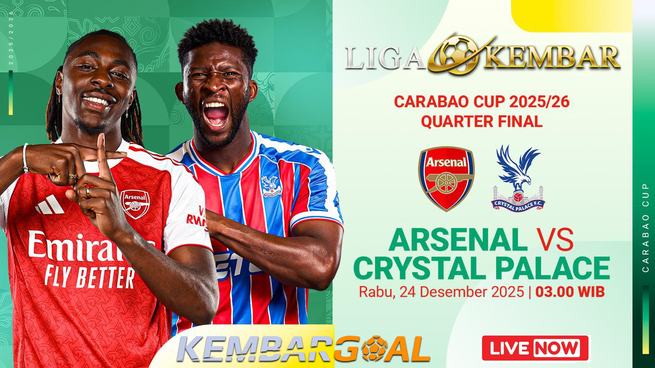Prediksi Arsenal Vs Crystal Palace di Carabao Cup: Ambisi Meriam London Tumbangkan Si Elang